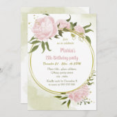 geweldig roze bloemen gouden feestdag kaart (Voorkant / Achterkant)