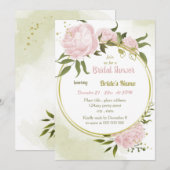 geweldig roze bloemen goudvormig vrijgezellenfeest kaart (Voorkant / Achterkant)