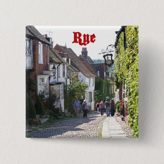 Geweldig! Rye England Vierkante Button 5,1 Cm (Voorkant)