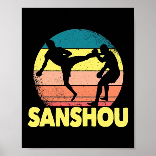 Geweldig Sanshou-ontwerp Chinees Kickboksen Martia Poster (Voorkant)