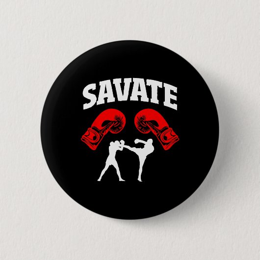 Geweldig Savate Boxing Design Kick MMA Kickboksen Ronde Button 5,7 Cm (Voorkant)