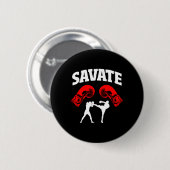 Geweldig Savate Boxing Design Kick MMA Kickboksen Ronde Button 5,7 Cm (Voorkant /achterkant)