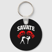 Geweldig Savate Boxing Design Kick MMA Kickboksen Sleutelhanger (Voorkant)