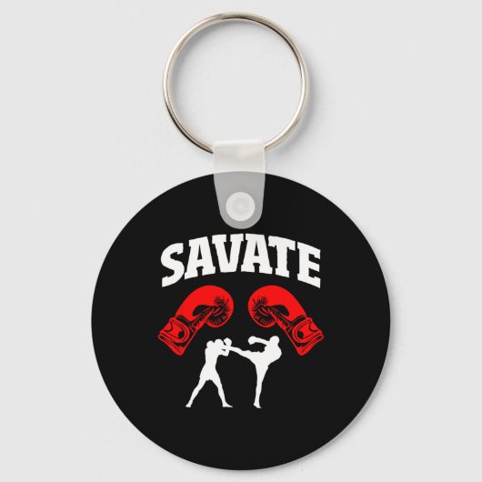 Geweldig Savate Boxing Design Kick MMA Kickboksen Sleutelhanger (Voorkant)