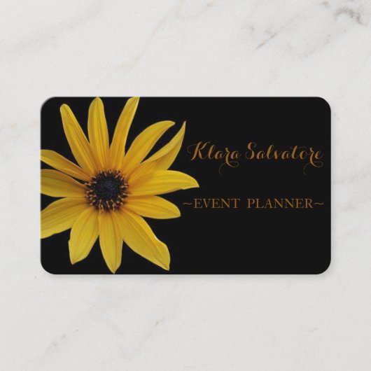 Geweldig Schattig zwart met geel zonnebloem Visitekaartje (Voorkant)