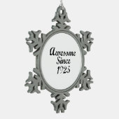 Geweldig sinds 1925 tin sneeuwvlok ornament (Links)