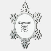 Geweldig sinds 1925 tin sneeuwvlok ornament (Rechts)