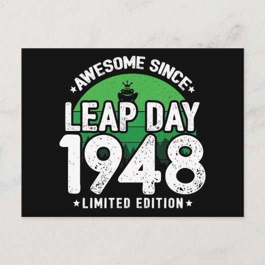 Geweldig sinds 1948 Schrikkeldag 29 Februari Verja Briefkaart (Voorkant)