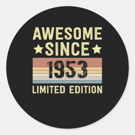 Geweldig sinds 1953 Retro 69 Jaar Verjaardag Ronde Sticker (Voorkant)