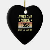 Geweldig sinds 1958 Retro Grappig Verjaardagsfeest Keramisch Ornament (Rechts)