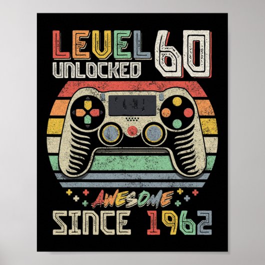 Geweldig sinds 1962 Level 60 vrijgespeeld 60ste ve Poster (Voorkant)