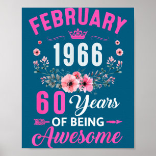 Geweldig sinds 1966 60 Oud Februari Poster