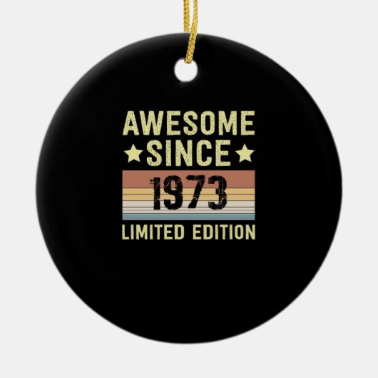 Geweldig sinds 1973 verjaardag keramisch ornament (Voorkant)