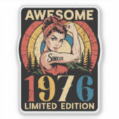 Geweldig sinds 1976 50ste verjaardag retro voor vr sticker (Voorkant)