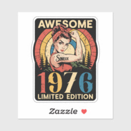 Geweldig sinds 1976 50ste verjaardag retro voor vr sticker