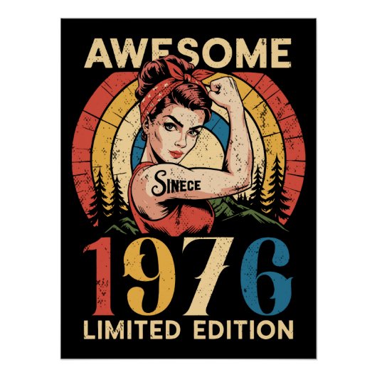 Geweldig sinds 1976 50ste verjaardag vrouwen Vinta Perfect Poster (Voorkant)