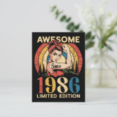 Geweldig sinds 1986 Retro 40ste verjaardag voor vr Briefkaart (Staand voorkant)