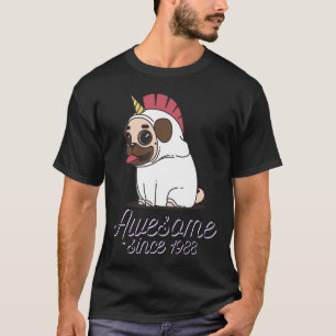 Geweldig sinds 1988 - Grappige Eenhoorn Pug Cadeau T-shirt