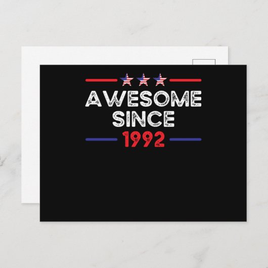 Geweldig sinds 1992 Cool Amerika Verjaardagsjaar Briefkaart (Voorkant / Achterkant)