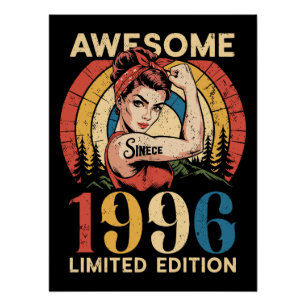 Geweldig sinds 1996 Retro 30e verjaardag voor vrou Perfect Poster