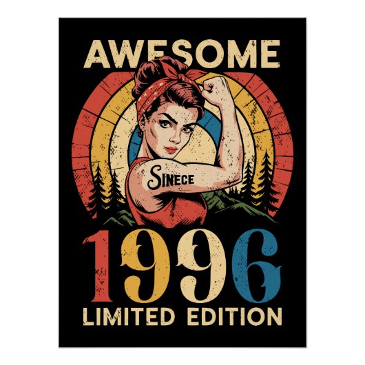 Geweldig sinds 1996 Retro 30e verjaardag voor vrou Perfect Poster (Voorkant)