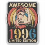 Geweldig sinds 1996 Retro 30e verjaardag voor vrou Sticker (Voorkant)