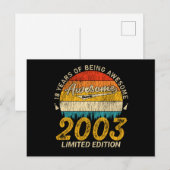 Geweldig Sinds 2003 Limited Edition Verjaardagscad Briefkaart (Voorkant / Achterkant)