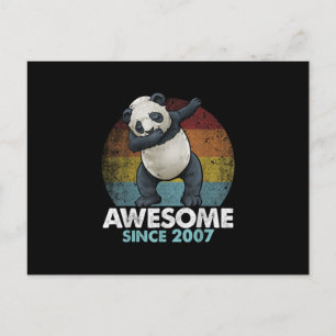 Geweldig sinds 2007 Dabbing Panda 13e verjaardag Uitnodiging Briefkaart