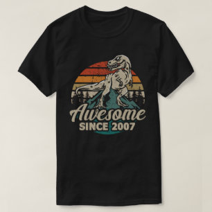 Geweldig sinds 2007 Dinosaurus 16 Jaar 16e Verjaar T-shirt