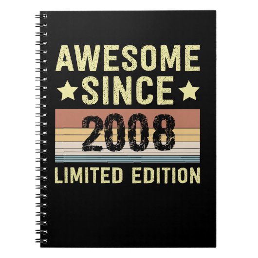 Geweldig sinds 2008 Verjaardag Notitieboek (Voorkant)
