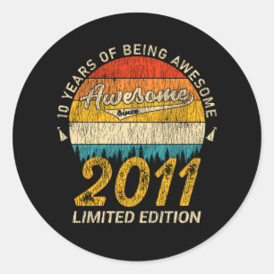 Geweldig Sinds 2011 Limited Edition Verjaardagscad Ronde Sticker