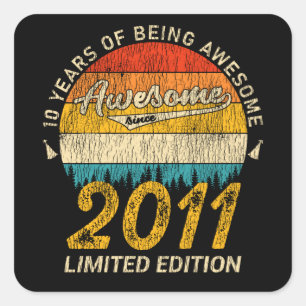 Geweldig Sinds 2011 Limited Edition Verjaardagscad Vierkante Sticker