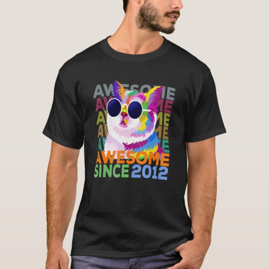 Geweldig Sinds 2012 T-shirt Grappige Kattenliefheb (Voorkant)
