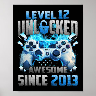 Geweldig sinds 2013 Vintage Niveau 12 Ontgrendelde Poster