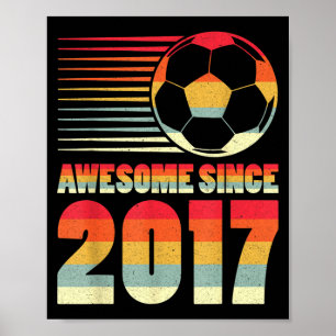 Geweldig sinds 2017 Voetbal Vintage Cadeaus Voor J Poster
