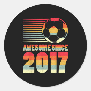Geweldig sinds 2017 Voetbal Vintage Cadeaus Voor J Ronde Sticker