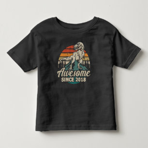 Geweldig sinds 2018 Dinosaur 5 Jaar 5e Verjaardag Kinder Shirts