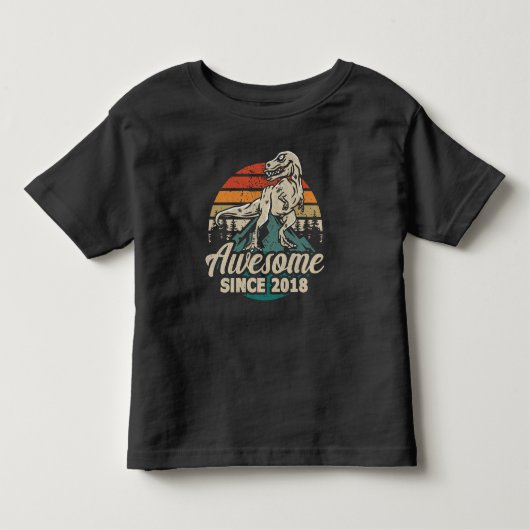 Geweldig sinds 2018 Dinosaur 5 Jaar 5e Verjaardag Kinder Shirts (Voorkant)