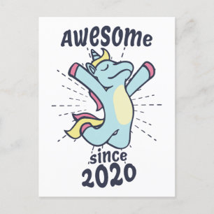 Geweldig Sinds 2020 - Kinderen Verjaardag Eenhoorn Briefkaart