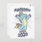 Geweldig sinds 2020 - Kinderverjaardag Eenhoorn Briefkaart (Voorkant / Achterkant)