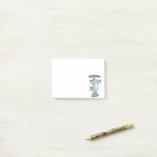 Geweldig sinds 2020 - Kinderverjaardag Eenhoorn Post-it® Notes (Op bureau)
