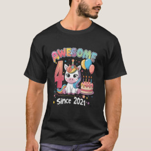 Geweldig Sinds 2021 - 4 Jaar Oud Meisje Eenhoorn G T-shirt