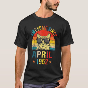 Geweldig sinds april 1952 70ste verjaardag Kat T-shirt