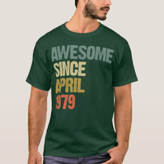Geweldig sinds april 1979 Retro Vintage Cadeau vri T-shirt