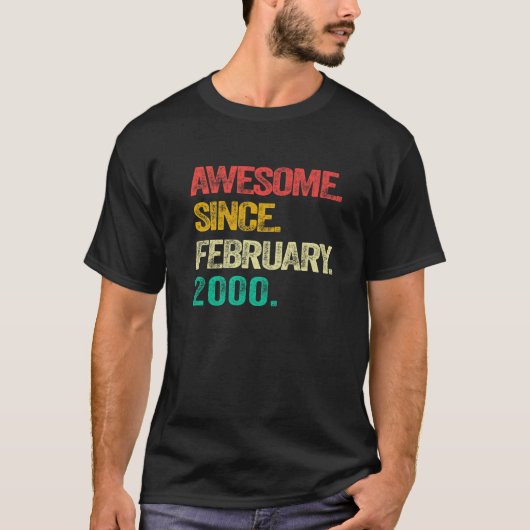Geweldig sinds februari 2000 23 jaar oud 23e verja t-shirt (Voorkant)