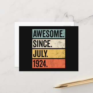 Geweldig sinds juli 1924 Verjaardag Retro Briefkaart