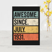 Geweldig sinds juli 1931 Verjaardag Retro Kaart (Gele Bloem)