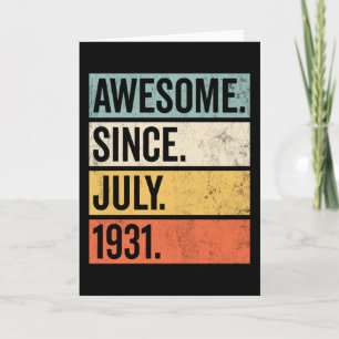 Geweldig sinds juli 1931 Verjaardag Retro Kaart