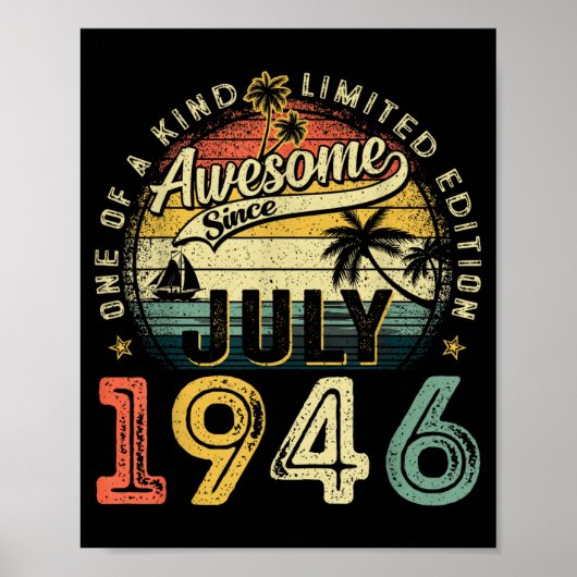 Geweldig sinds juli 1946 Vintage Retro 80ste Poster (Voorkant)