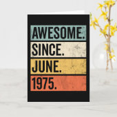 Geweldig sinds juni 1975 Verjaardag Retro Kaart (Gele Bloem)